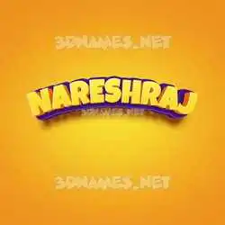 nareshraj in Orange Toon style - 3D name wallpaper
