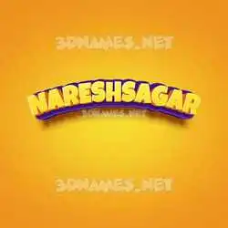 nareshsagar in Orange Toon style - 3D name wallpaper