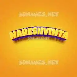 nareshvinta in Orange Toon style - 3D name wallpaper