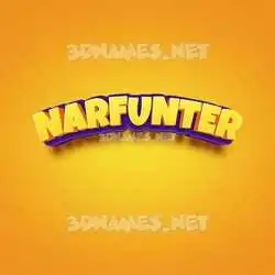 narfunter in Orange Toon style - 3D name wallpaper