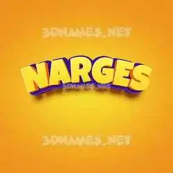 narges in Orange Toon style - 3D name wallpaper