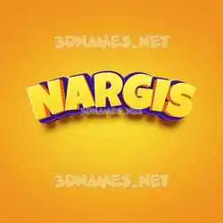 nargis in Orange Toon style - 3D name wallpaper