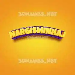 nargisminhaj in Orange Toon style - 3D name wallpaper