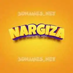 nargiza in Orange Toon style - 3D name wallpaper