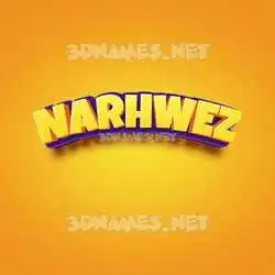 narhwez in Orange Toon style - 3D name wallpaper
