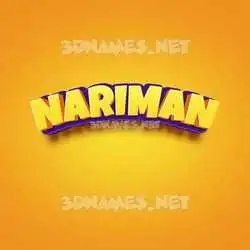 nariman in Orange Toon style - 3D name wallpaper