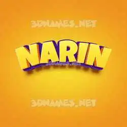 narin in Orange Toon style - 3D name wallpaper