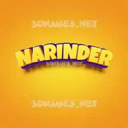 narinder in Orange Toon style - 3D name wallpaper