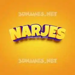 narjes in Orange Toon style - 3D name wallpaper