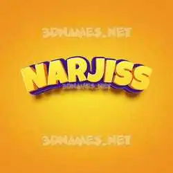 narjiss in Orange Toon style - 3D name wallpaper