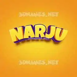 narju in Orange Toon style - 3D name wallpaper