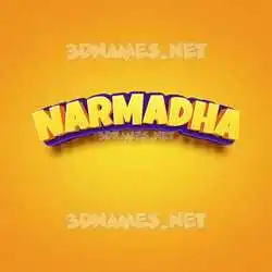 narmadha in Orange Toon style - 3D name wallpaper