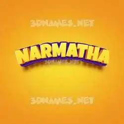 narmatha in Orange Toon style - 3D name wallpaper
