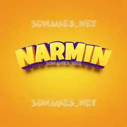 narmin in Orange Toon style - 3D name wallpaper
