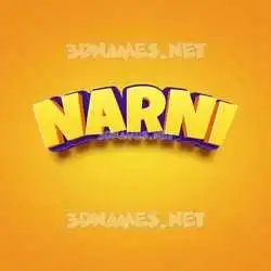 narni in Orange Toon style - 3D name wallpaper