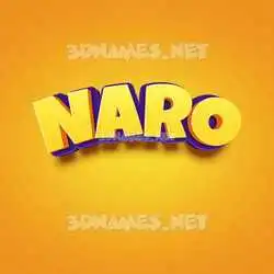 naro in Orange Toon style - 3D name wallpaper