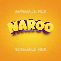 naroo in Orange Toon style - 3D name wallpaper