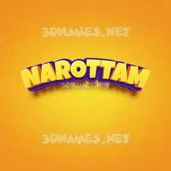 narottam in Orange Toon style - 3D name wallpaper