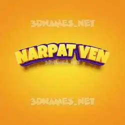 narpat ven in Orange Toon style - 3D name wallpaper