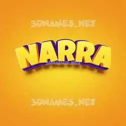 narra in Orange Toon style - 3D name wallpaper