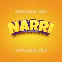 narri in Orange Toon style - 3D name wallpaper