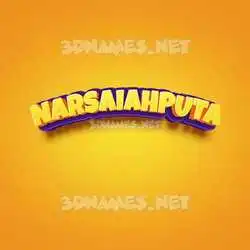 narsaiahputa in Orange Toon style - 3D name wallpaper