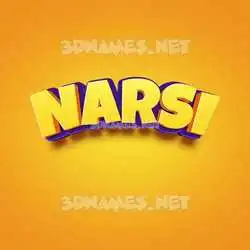 narsi in Orange Toon style - 3D name wallpaper