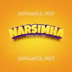 narsimha in Orange Toon style - 3D name wallpaper