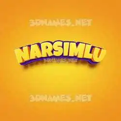 narsimlu in Orange Toon style - 3D name wallpaper