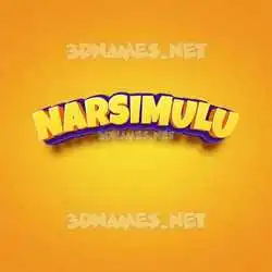 narsimulu in Orange Toon style - 3D name wallpaper
