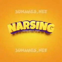 narsing in Orange Toon style - 3D name wallpaper