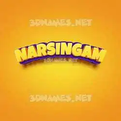 narsingam in Orange Toon style - 3D name wallpaper