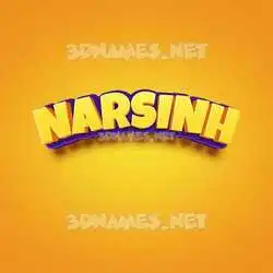 narsinh in Orange Toon style - 3D name wallpaper