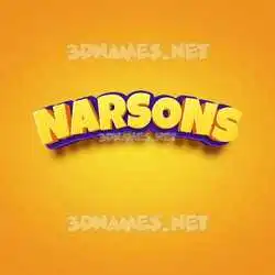 narsons in Orange Toon style - 3D name wallpaper