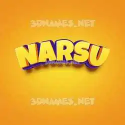 narsu in Orange Toon style - 3D name wallpaper