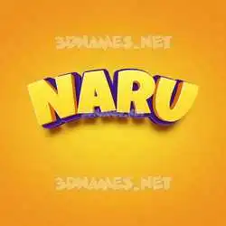 naru in Orange Toon style - 3D name wallpaper