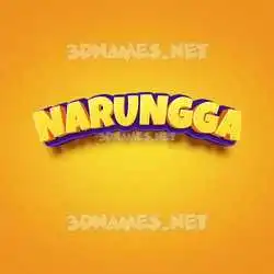 narungga in Orange Toon style - 3D name wallpaper