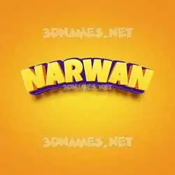 narwan in Orange Toon style - 3D name wallpaper