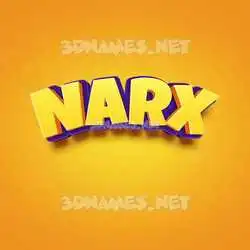 narx in Orange Toon style - 3D name wallpaper