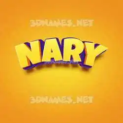 nary in Orange Toon style - 3D name wallpaper