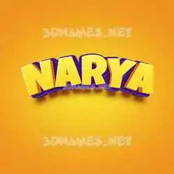 narya in Orange Toon style - 3D name wallpaper