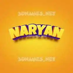 naryan in Orange Toon style - 3D name wallpaper