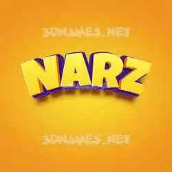 narz in Orange Toon style - 3D name wallpaper
