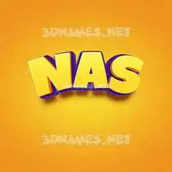 nas in Orange Toon style - 3D name wallpaper