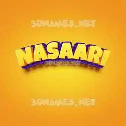 nasaari in Orange Toon style - 3D name wallpaper