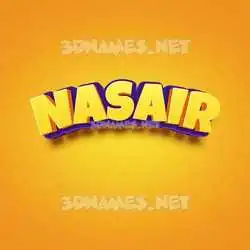 nasair in Orange Toon style - 3D name wallpaper