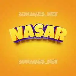 nasar in Orange Toon style - 3D name wallpaper