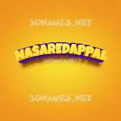 nasaredappal in Orange Toon style - 3D name wallpaper