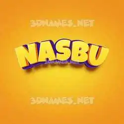 nasbu in Orange Toon style - 3D name wallpaper