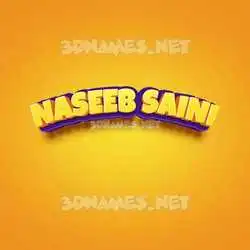 naseeb saini in Orange Toon style - 3D name wallpaper
